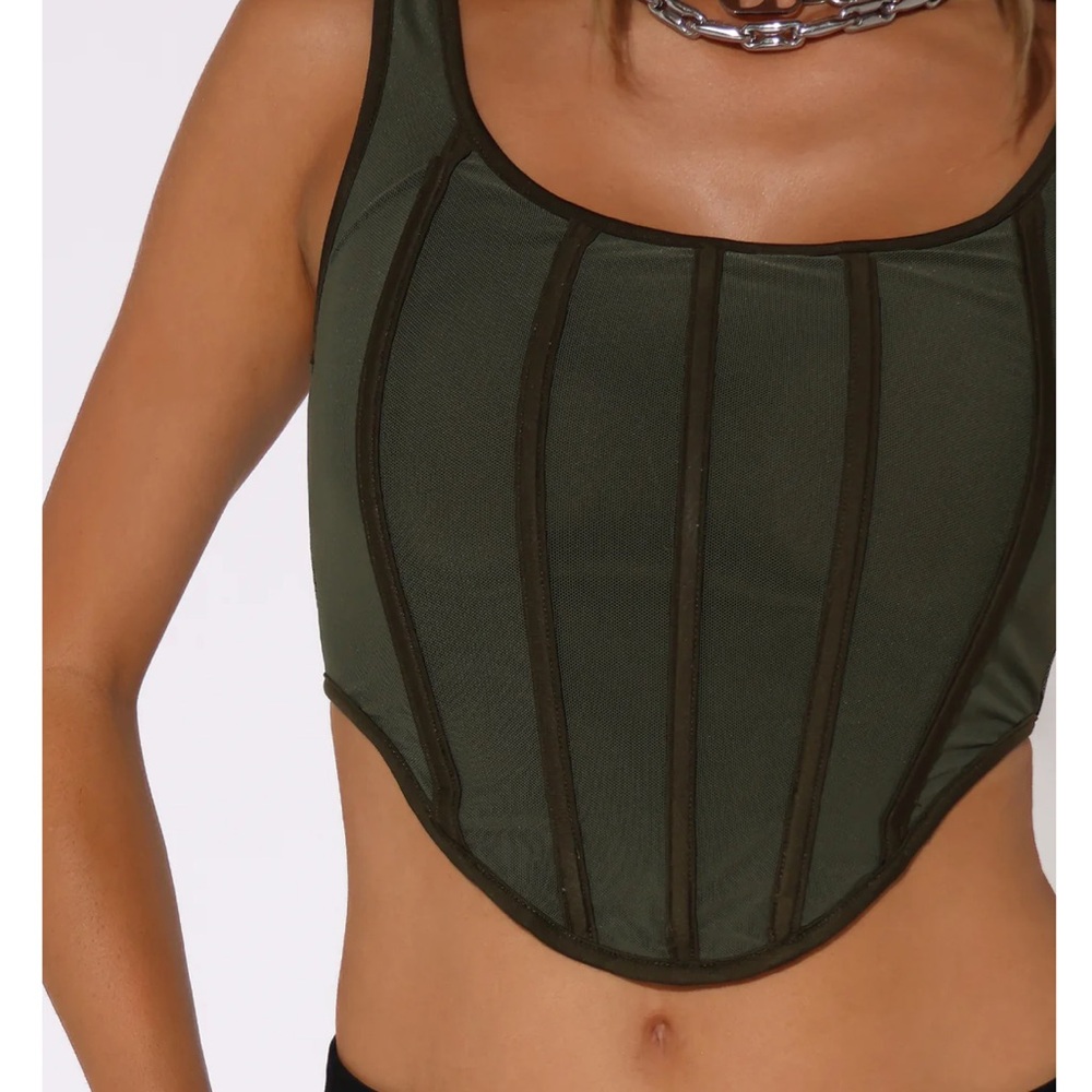 byDYLN Olive Green brand new Corset Bustier Top size small
